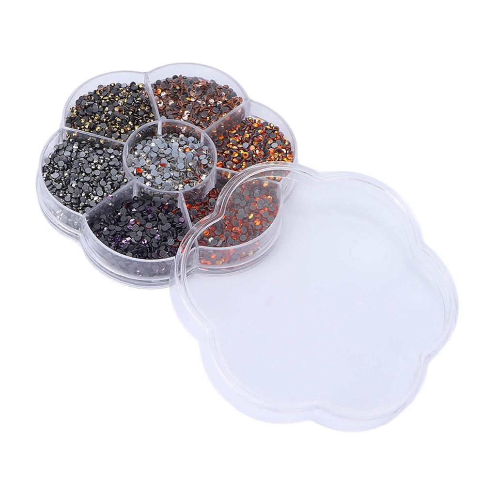 10080Pcs Flat Back Rhinestones Dazzling Colorful DIY Sturdy Iridescent Rhinestones Round Beads for Manicure Makeup607 3