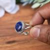 Дизайнерское кольцо ручной работы с драгоценным камнем лазурит, богемное кольцо, эффектное кольцо, подарок для нее, серебряное кольцо 925 пробы