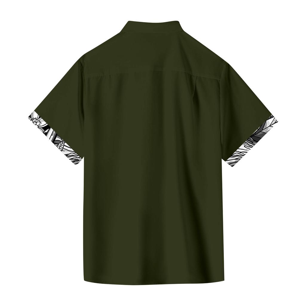 Гавайская рубашка для мужчин, мужские винтажные рубашки для боулинга на пуговицах, летняя пляжная рубашка с коротким рукавом