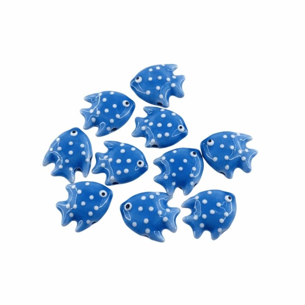Colorful Fish Ceramic Beads Kawaii Loose Beads Fun Tropical Spacer Beads Bracelet