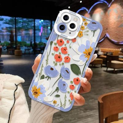 Чехол для телефона с цветочным узором для iPhone 11, чехол для iPhone 13, 12, 14, 15 Pro Max 12 13 Mini XR XS X 7 8 15 Plus SE 2020, мягкая силиконовая задняя крышка