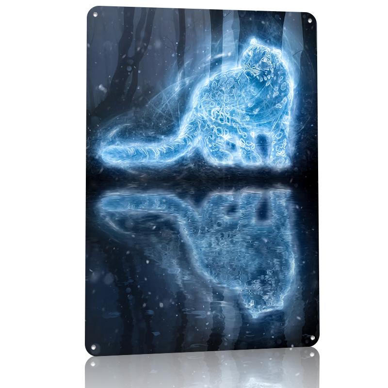 Magical Leopard Spirit Personalized D Textured Metal Poster Wall Art Tinplate Sign for Home Decorations Living Room Wand Deko