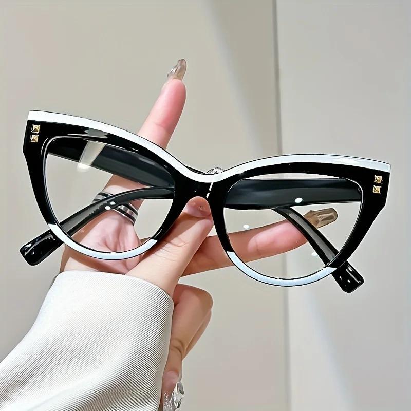 Retro Fashion Anti-blue Light Cat Eye Reading Glasses Unisex Trendy Oversized Presbyopic Eyeglasses