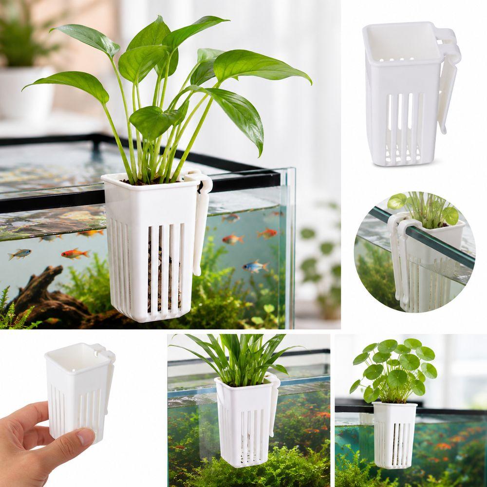 Multifunctional Aquarium Plant Basket Slotted Drainage Aquarium Growing Cup Aquarium Planting
