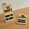 Wooden WiFi Sign Wifi Tabletop WIFI Password Wireless Network Display Desktop Board for Restaurant Supermarket Office Home Bar Coffee Dorms