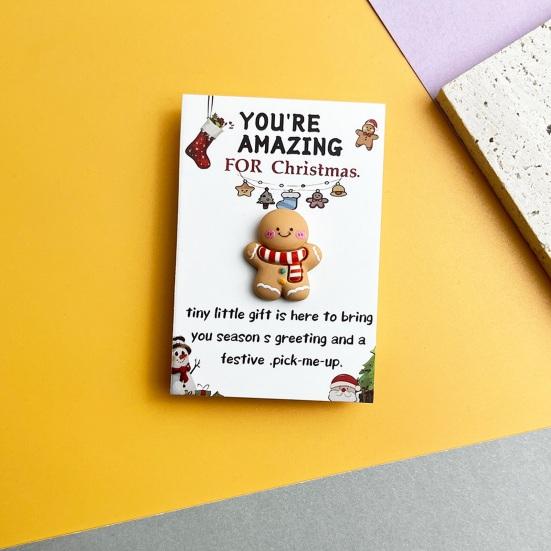 10/20/30/40/50 шт. Рождественский карманный обнимашка с позитивной карточкой Эмоциональная поддержка Санта Олень Снеговик Елка Пряничный человечек Карманный жетон Вдохновляющий подарок