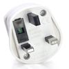 2 Pin to 3 Pin Electric Shaver Adaptor Socket Plug EU to UK Converter - White