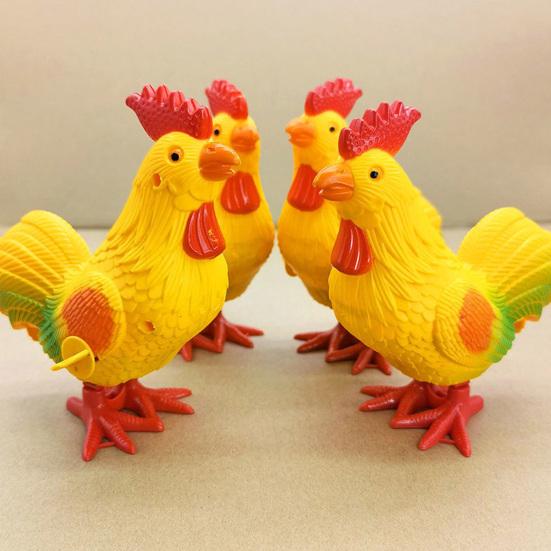 Animal Clockwork Toy Lovely Interesting Jumping Poultry Model Ornament Interactive Toy Plastic Easter Cartoon Rooster Duck Wind-Up Toy Kid