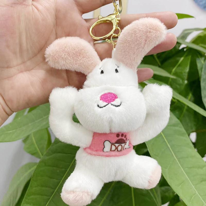 Cute Cartoon Animal Plush Keychain Figures Featuring Colorful Bears And Dogs