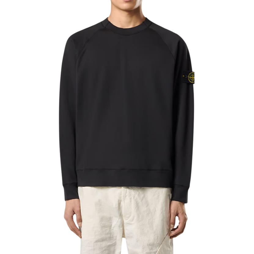 STONE ISLAND Мужской свитшот с круглым вырезом и длинными рукавами с логотипом SS25 Черный K1S1561000-23S0121-V0029
