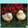 Resin Animal Figurine With Chick Theme For Patio Decor And Micro Landscape Enhancement