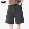 Baleno Men's Washed Denim Capris
