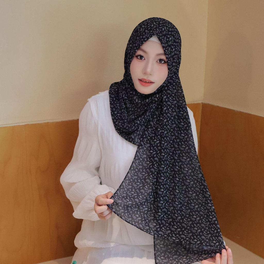Spring/Summer 2025 Floral Chiffon Scarf Shawl for Sun Protection