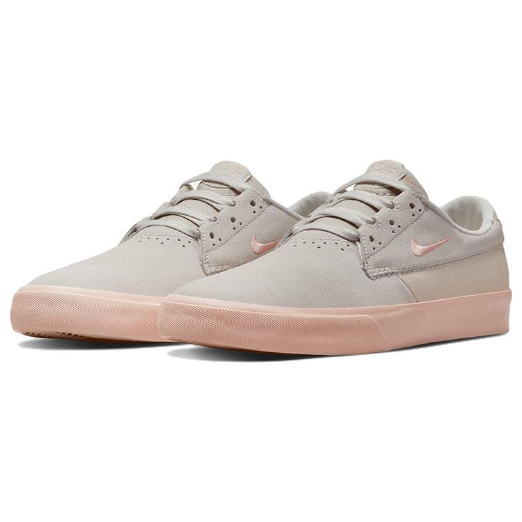 Nike SB Шейн Кожа Спортивные Дышащие Легкие Прочные Нескользящие Низкие Кеды Унисекс Серый Розовый BV0657-106