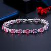 WWJ Unique Rainbow Mystic Cubic Zirconia Chain Link Bracelets