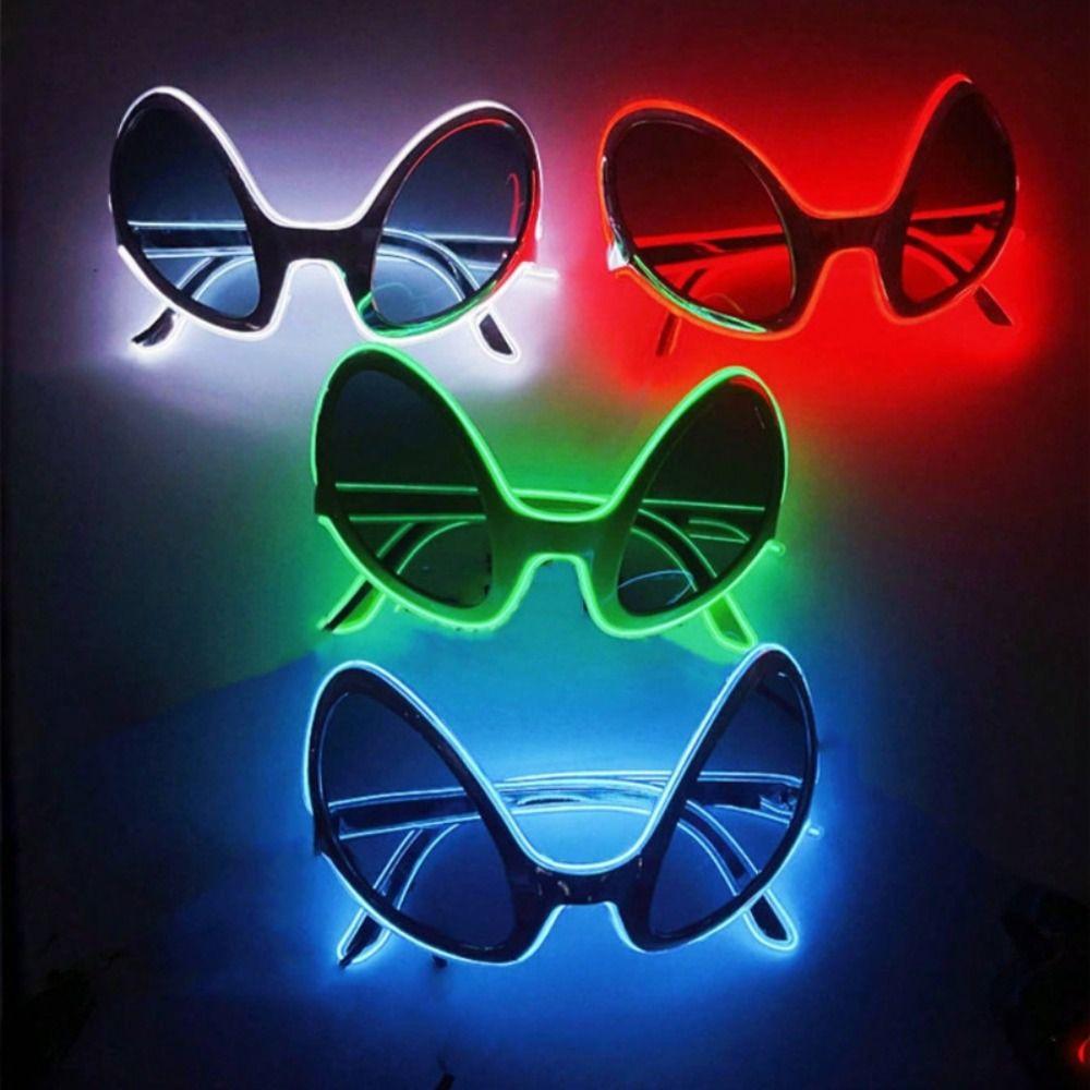 Светящиеся светодиодные очки с подсветкой, форма инопланетянина, новинка, party sunglasses, аксессуары для косплея