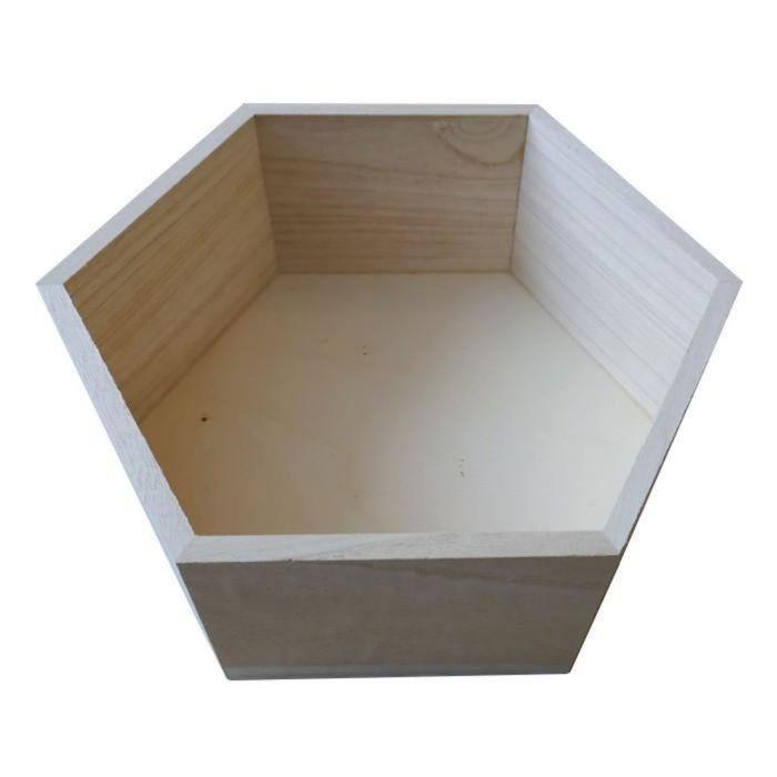 3 étagères hexagonales en bois 36 x 31 x 10 cm