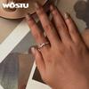 WOSTU Real 925 Sterling Silver Dachshund Open Ring For Women Pet Paw Adjustable Rings Fine Jewelry Gift For Fimaly Daughter