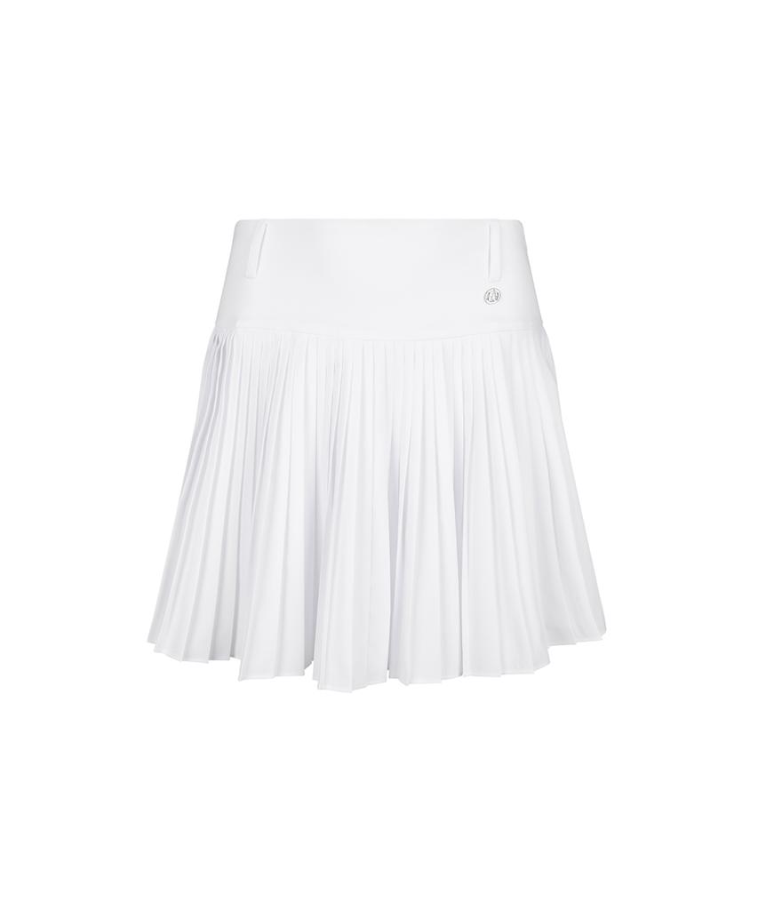 Raub Flared Pleated Skirt_White