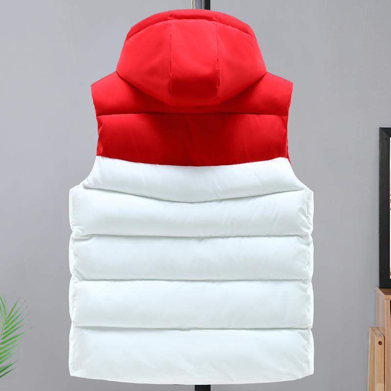 Зимние стоячие воротники, теплые капюшоны, однотонные жилеты, мужские майки, модные теплые куртки