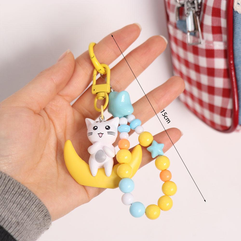 Soft Furry Simulated Cat Doll White Gray Stuffed Cat Keychain Kitten Plush Toy  Pet Toys