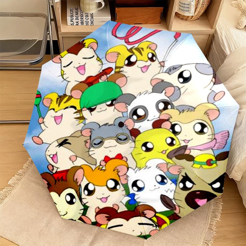 1 шт. Автоматический зонт Hamtaro Adventure - Подходящий для путешествий, улицы, портативный зонт, подарок на день рождения, предметы первой необходимости