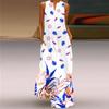 Women's Printed Dresses Summer Boho Sleeveless V-Neck Long Dress Ladies Casual Loose Beach Party Maxi Dresses