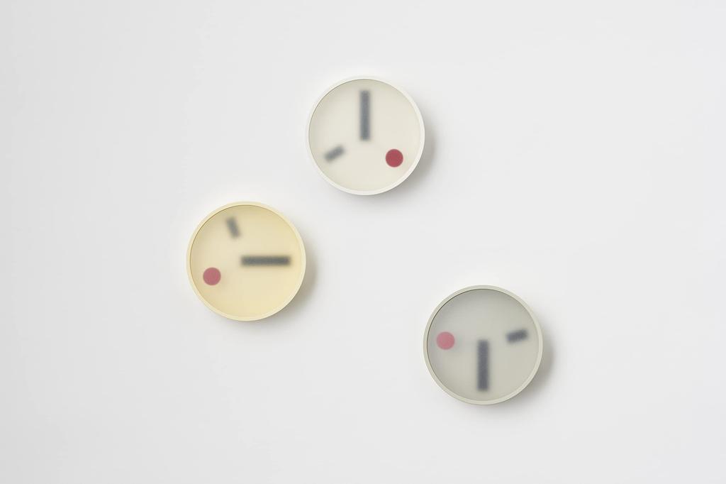 Lemnos Wall Clock Analog Kehai Stucco Aluminum White WH Lemnos Diameter 130 X Thickness 55mm KM22-01