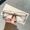 Fashion Oversized Square Glasses New Women Stylish Semi Metal Rim Eyeglasses Trendy Vintage Design Blue Light Blocking Eyewear