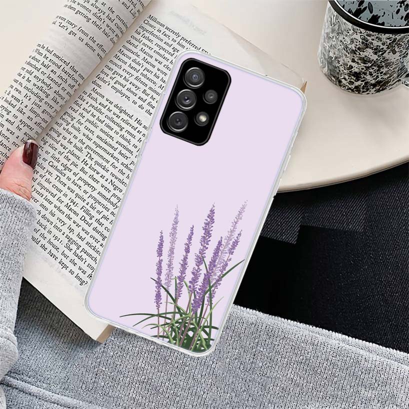 Simple lavender Purple flowers Phone Case for Samsung Galaxy A17 A16 A15 A14 A13 A57 A56 A55 A54 A53 A37 A36 A35 A34 A33 A26 A25