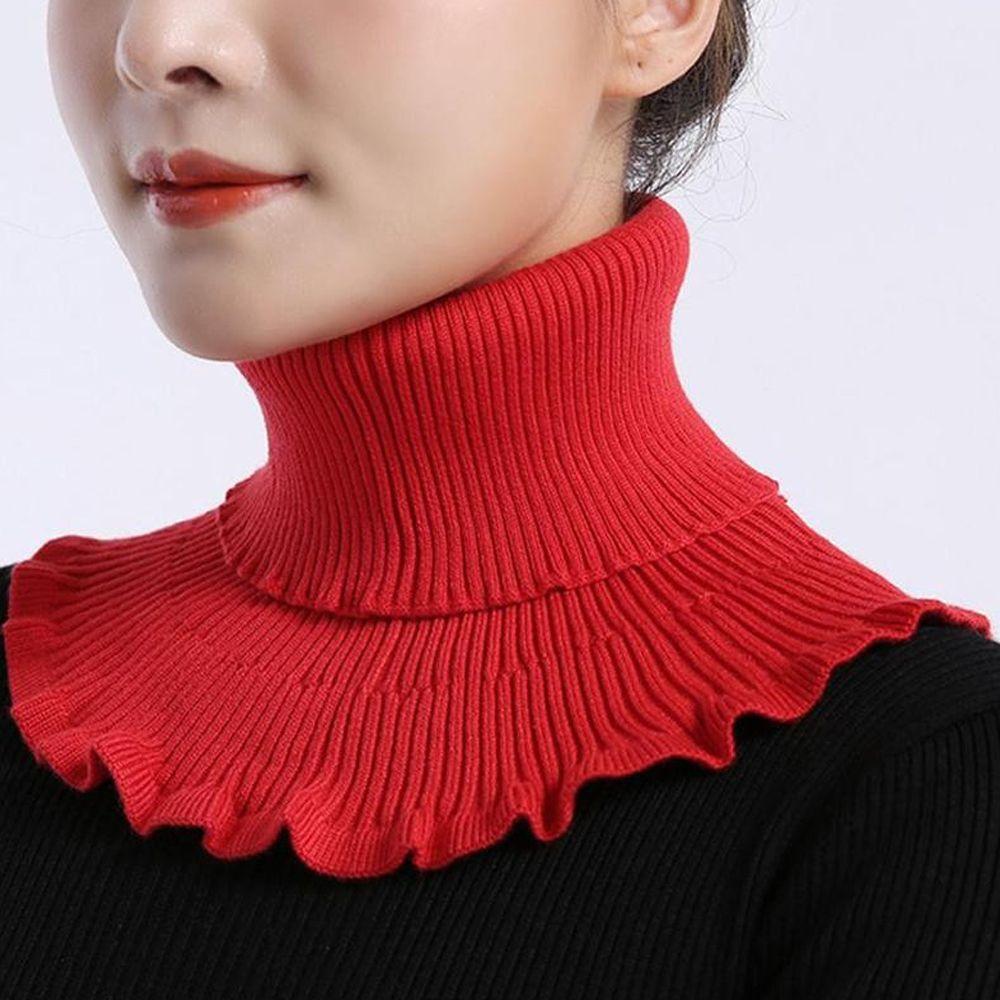 Fashion With Wooden Ears Windproof Knitted Fake Collar Scarf Turtleneck Warm