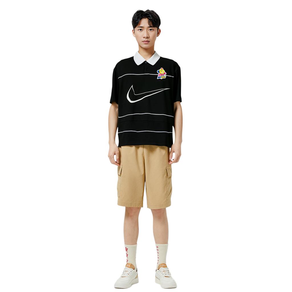 Nike Polo Shirts Men's Black Polo Collar Moderate Straight Fit DM7918-010