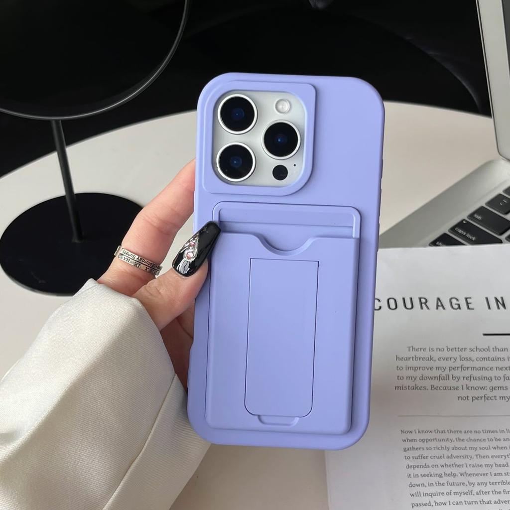 Держатель для карт подходит для чехлов для телефонов Apple 16pm с вставкой для карт, с IP14/15, с полным покрытием с эффектом кожи и противоударным защитным чехлом