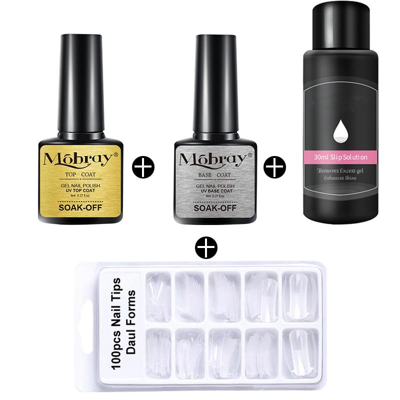 Mobray 7,5 мл базовое и верхнее покрытие и 30 мл гель-лак для скольжения Прозрачный стойкий замачиваемый гель для накладных ногтей