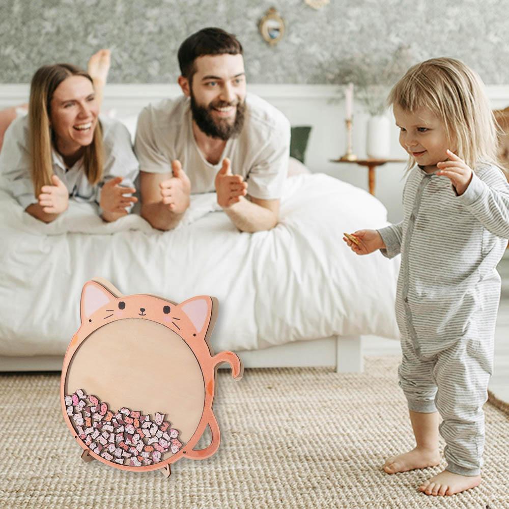 Big Mouth Wooden Puzzle Home Decor Cat-Shaped Puzzle Creative Cat Jigsaw  Children Toys