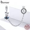 BAMOER Mr. Rabbit Safety Chain 925 Sterling Silver Bunny & Clock Charms Fit Original Bracelet