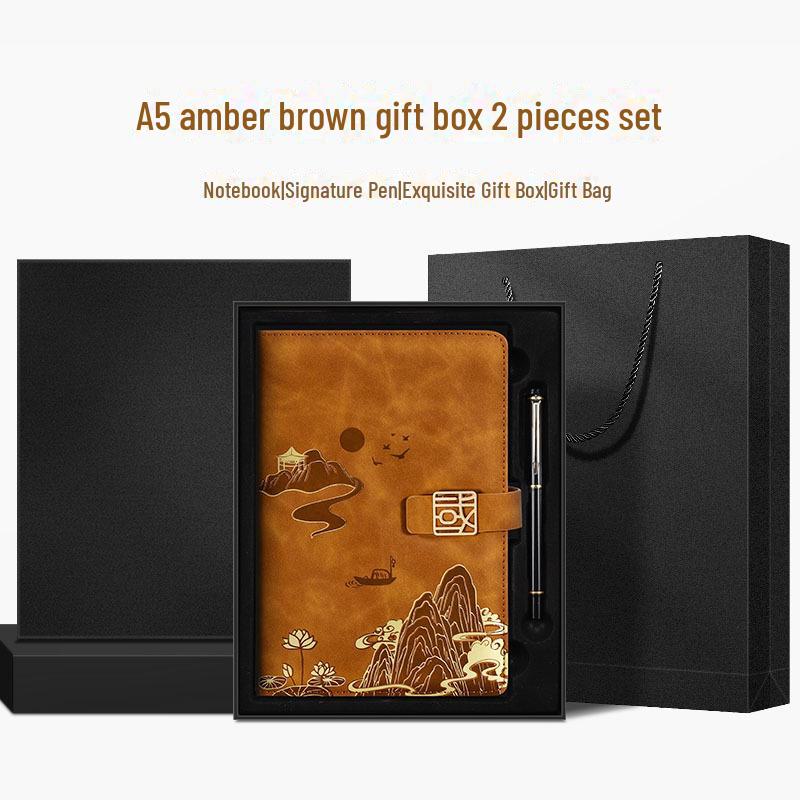 Подарочный набор из блокнотов формата А5 «Культура и творчество» — сувенир в китайском стиле с индивидуальным логотипом