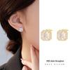 Banyan Tree S925 Silver Zircon Square Bag Earrings - Women's Light Luxury Niche Design