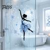 Легко отклеивающиеся и приклеивающиеся наклейки на стену Рождественская Балерина Статичные наклейки на окно, Съемные Рождественские наклейки на стекло, Зимние декоративные наклейки Балерина Эльф Стикеры