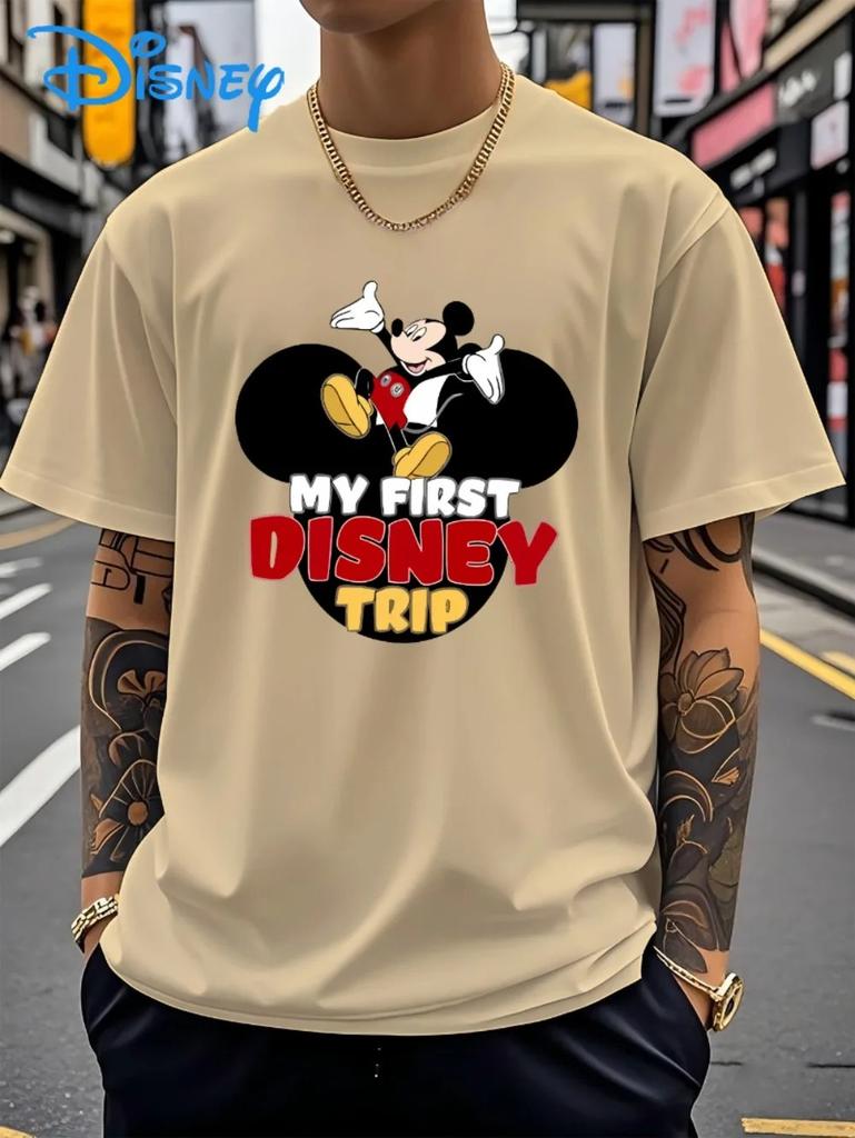 Летняя хлопковая футболка с принтом Микки Маус от Disney 2026 года, свободная и повседневная, с коротким рукавом, для мужчин и женщин, стиль Y2K