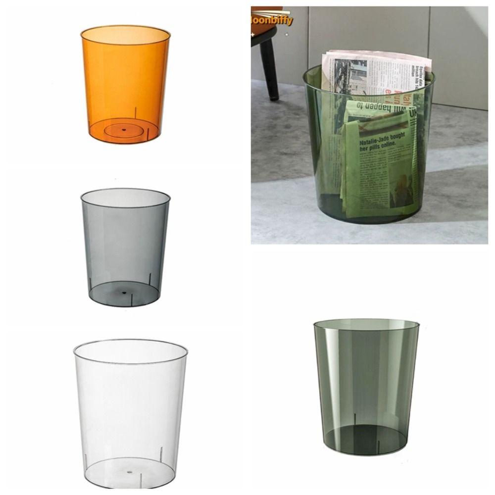 Thickened Transparent Trash PET Garbage Container Organizer Container Waste Bin Kitchen