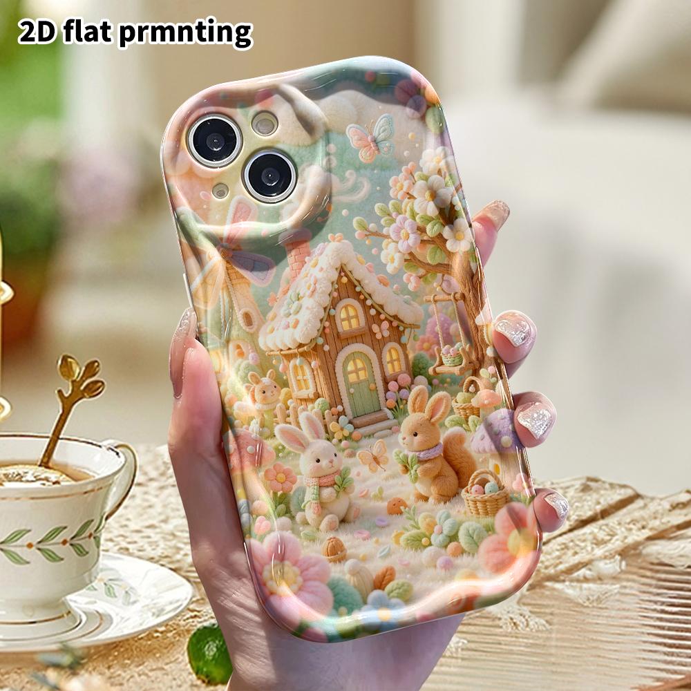 Phone Case: 2D flat, suitable for iPhone 18, 17, 16, 15, 14, 13, 12Pro protective case, forest cabin, perfect Christmas and Halloween holiday gift