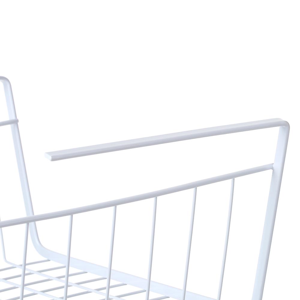 Металлическая проволочная подвесная корзина для хранения под полкой, экономящая место, органайзер для шкафа, держатель для книжной полки, кухни, кладовки, офиса