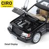 FTI5  Toy car, 1:24 black Mercedes-Benz classic car model with tiger head design, die-cast aluminum alloy, high-quality car model gift
