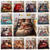 3D Microfiber Fabric Christmas Bedding Set Santa Claus Quilt Cover Pillowcase 2 or 3 EU220 * 240 Full-size Quick Drying Easy Cleaning Home Decoration