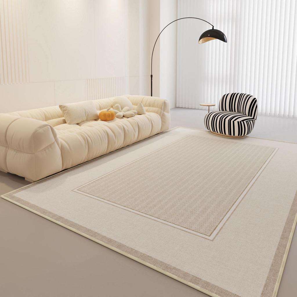 Роскошный кремовый ковер во французском стиле: Высококачественное, стильное и легко моющееся средство для гостиной или спальни