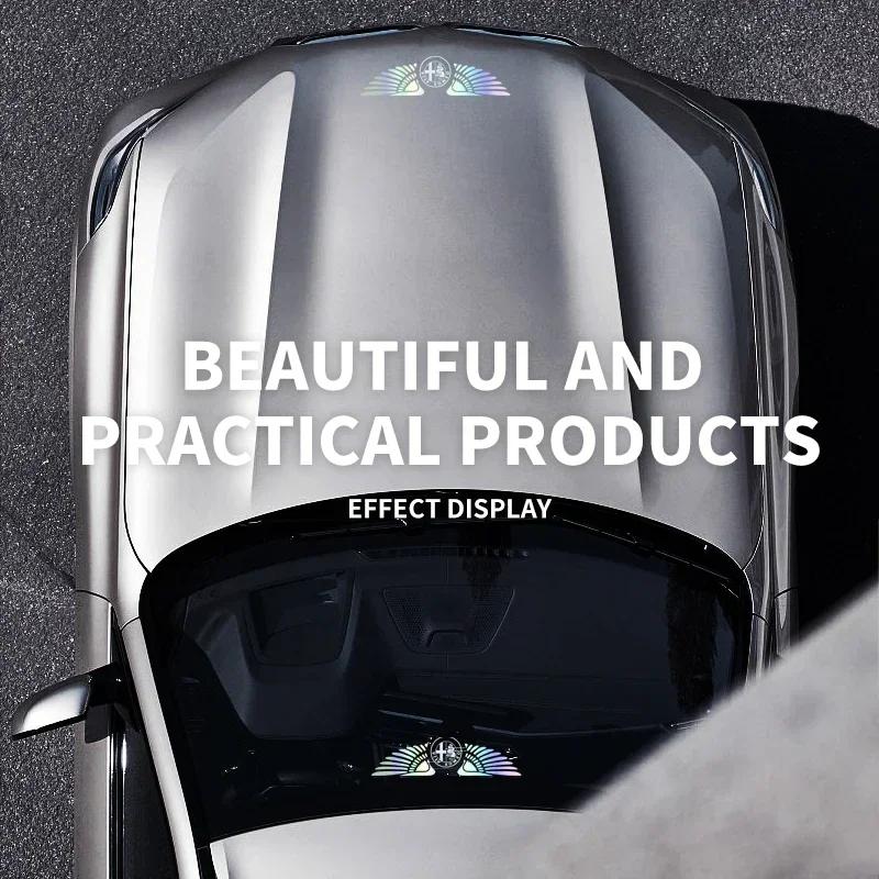 Car Stickers For Alfa Romeo Colorful Reflective Laser Angel Wing Styling Car Trunk Door Stickers For Alfa Romeo Giulia Stelvio M