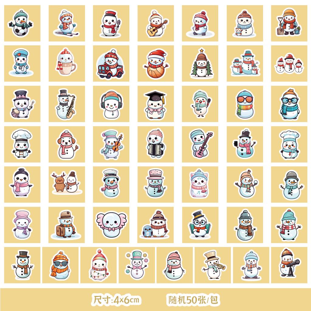 50 New Christmas Series Graffiti Stickers for Water Cups, Skateboards, Mobile Phones, Waterproof Decorative Stickers