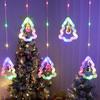 1-10Sets Christmas Curtain Lights Cute Christmas Tree Led Decoration Lights Party Horizontal Curtain Lights Christmas Decoration
