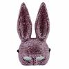 Photo Shoots Rabbit Ear Mask Crystal Studded Rhinestone Face Mask Bunny Half Face Mask  Halloween